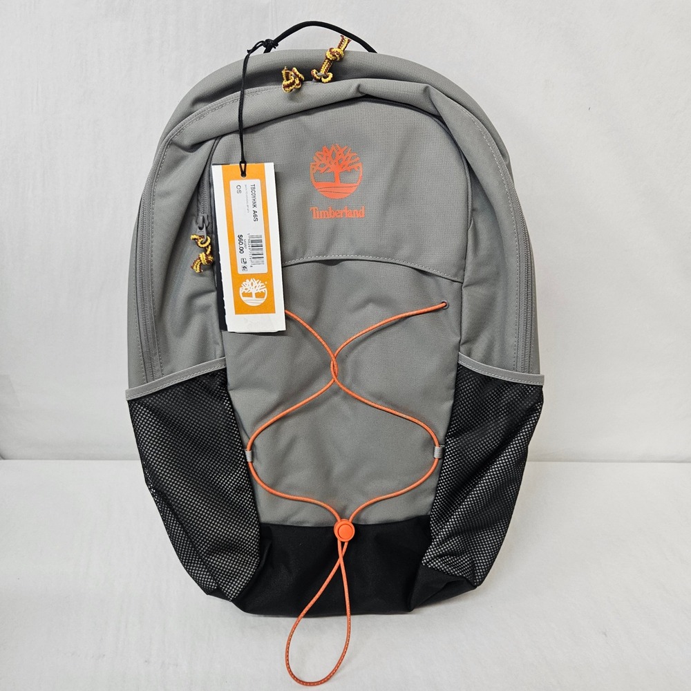 Timberland Back To School Backpack Laptop Sleeve TBC0YHNK-A6S Grey Black Orange
